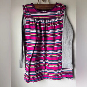Tea collection girls long sleeve striped mixed print t shirt blouse top size 10